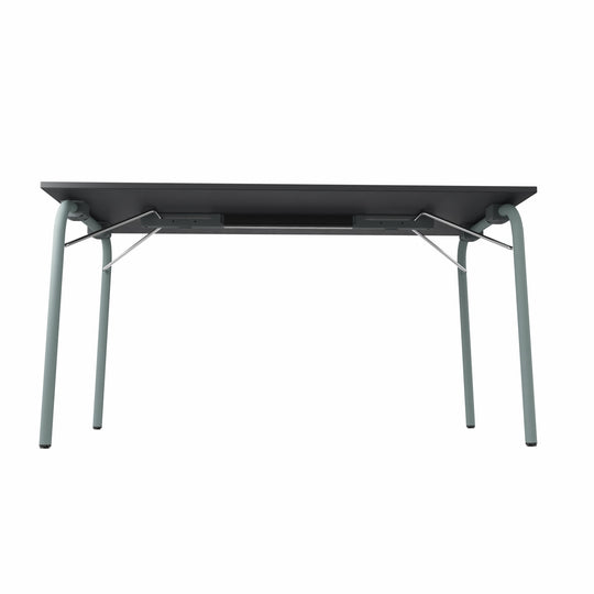 Workwell Sedus se lab selab fold Klapptisch mit Tischplatte graphitschwarz und Gestell fjordgruen