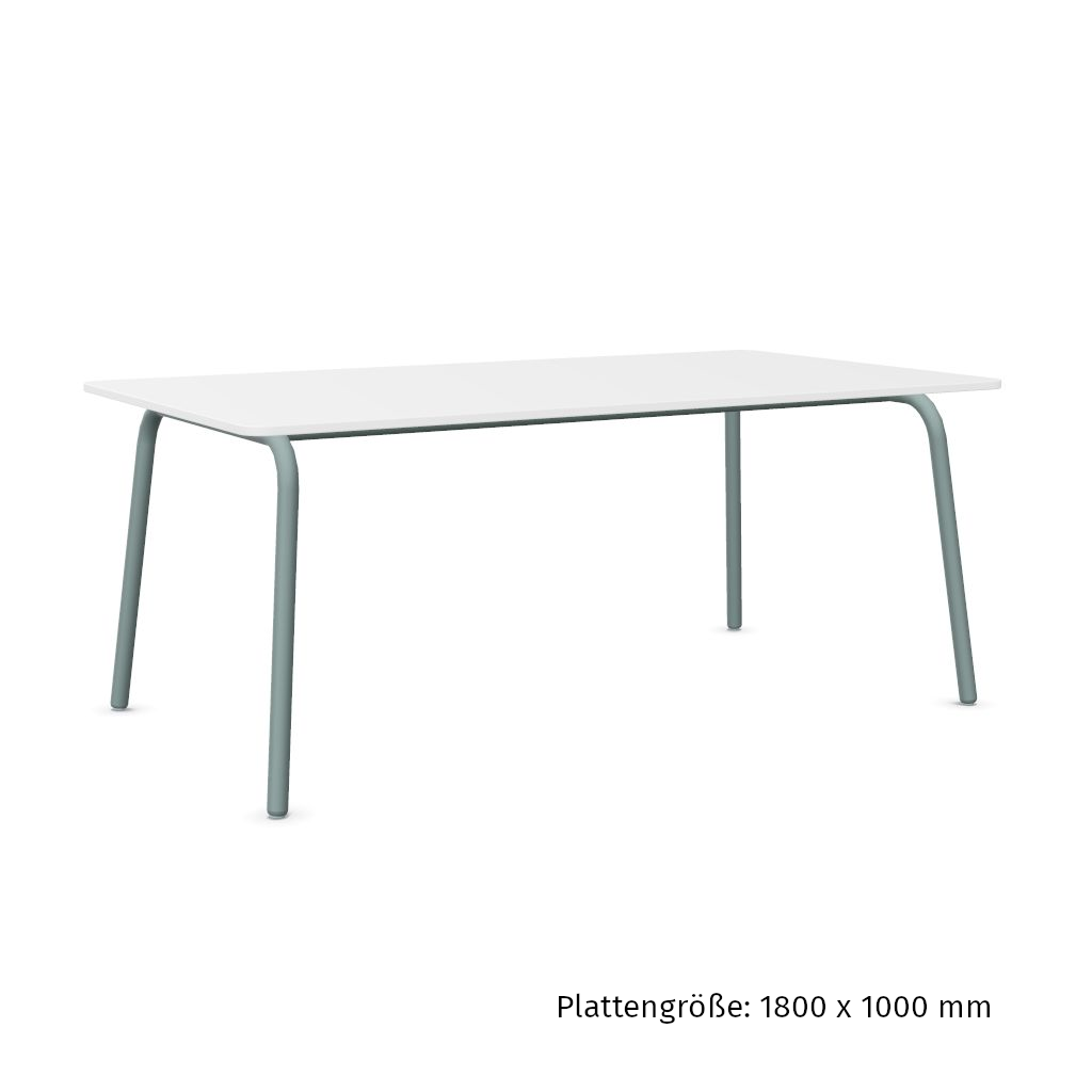 Workwell Sedus selab se lab work and meet Desk Schreibtisch mit Tischplatte reinweiss und Gestell fjordgruen