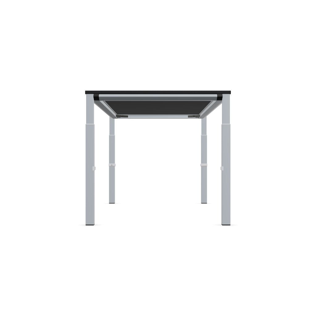 Workwell Sedus temptation four Schreibtisch mit Tischplatte graphitschwarz und Gestell weissaluminium, hoehenverstellbar