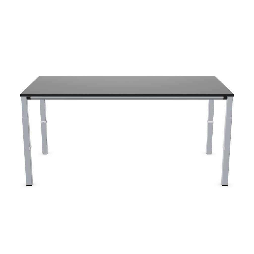 Workwell Sedus temptation four Schreibtisch mit Tischplatte graphitschwarz und Gestell weissaluminium, hoehenverstellbar