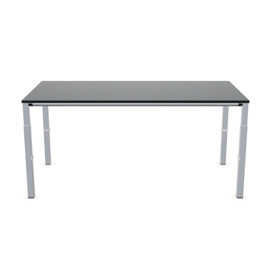 Workwell Sedus temptation four Schreibtisch mit Tischplatte graphitschwarz und Gestell weissaluminium, hoehenverstellbar