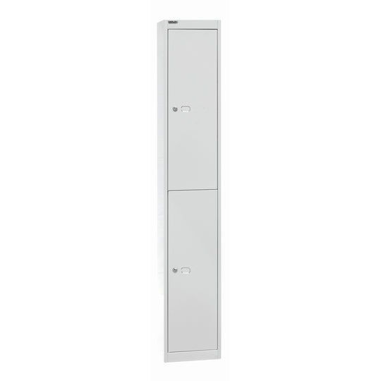 Garderobenschrank Office | 2 Fächer mit je 1 Kleiderhaken, Tiefe 305 mm