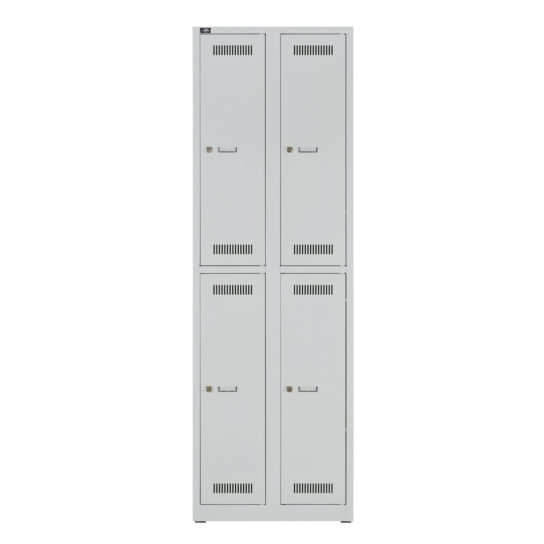 Garderobenschrank LIGHT | 2 Abteile je 2 Fächer übereinander
