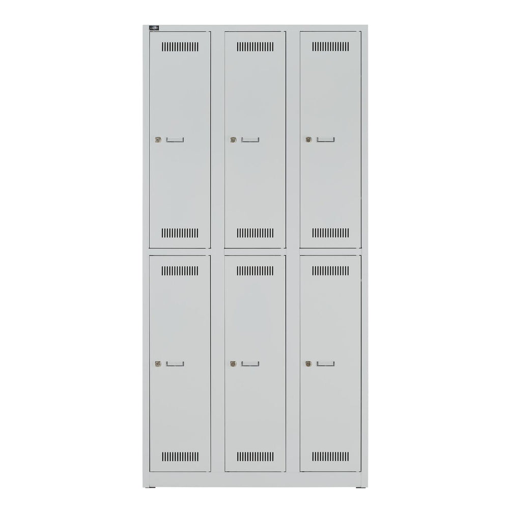 Garderobenschrank LIGHT | 3 Abteile je 2 Fächer übereinander