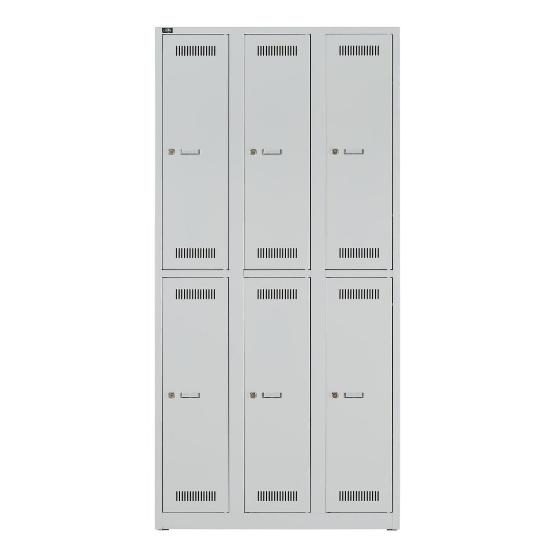 Garderobenschrank LIGHT | 3 Abteile je 2 Fächer übereinander