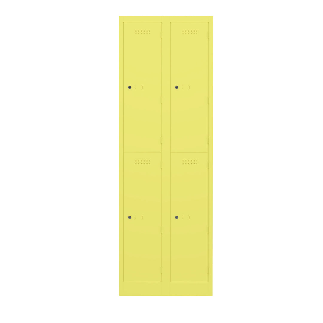 Garderobenschrank Primary Locker | 2 Abteile mit je 2 Fächern übereinander