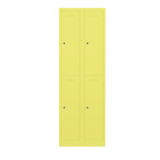 Garderobenschrank Primary Locker | 2 Abteile mit je 2 Fächern übereinander