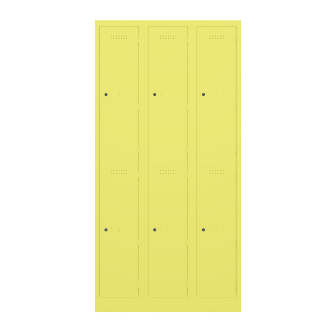 Garderobenschrank Primary Locker | 3 Abteile mit je 2 Fächern übereinander
