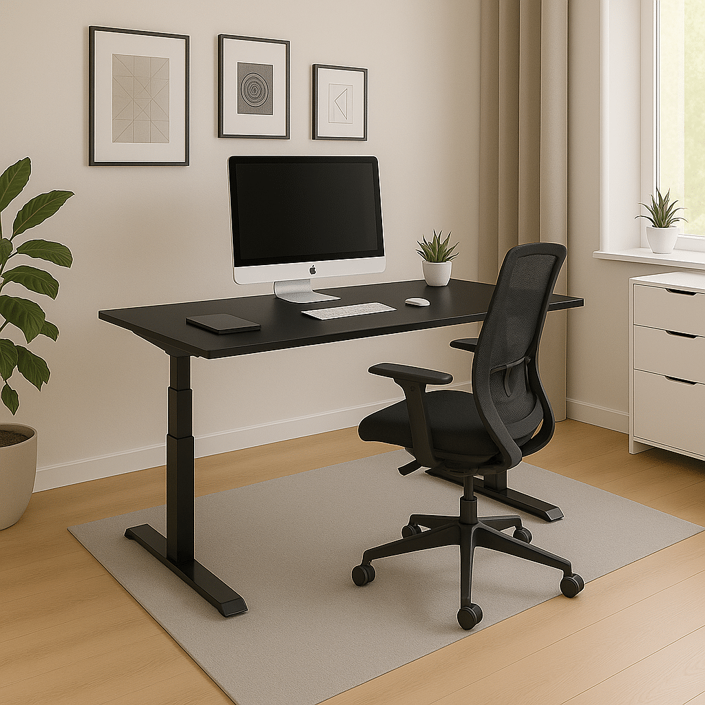 MOCASA MO Four (120x60cm, Schwarz): Elektrisch höhenverstellbarer Schreibtisch, 4 Memory Plätze, 120kg belastbar.