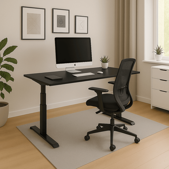 MOCASA MO Four (120x60cm, Schwarz): Elektrisch höhenverstellbarer Schreibtisch, 4 Memory Plätze, 120kg belastbar.