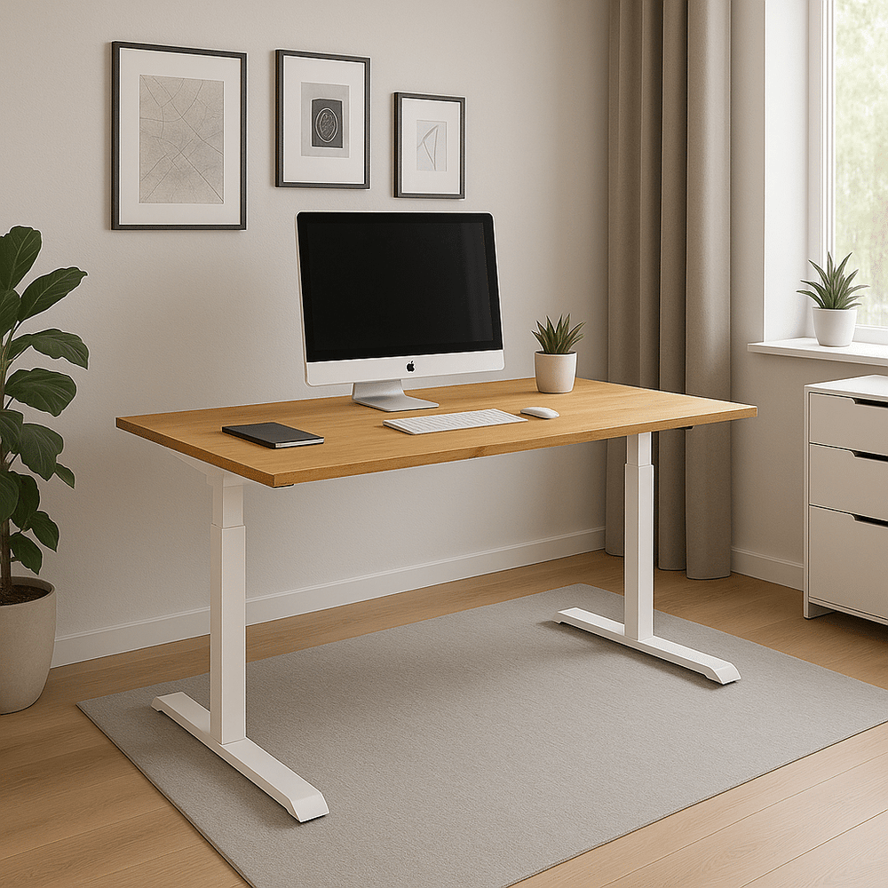 MOCASA MO Four Schreibtisch (140x80cm, Eiche): elektrisch höhenverstellbar, 4 Memory-Plätze, 120 kg.