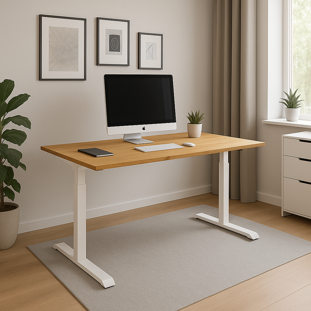 MOCASA MO Four Schreibtisch (140x80cm, Eiche): elektrisch höhenverstellbar, 4 Memory-Plätze, 120 kg.