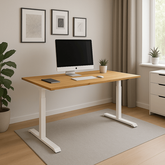 MOCASA MO Four Schreibtisch (140x80cm, Eiche): elektrisch höhenverstellbar, 4 Memory-Plätze, 120 kg.