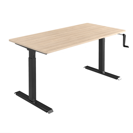 MO Casa Steh-Sitz-Schreibtisch Mo One Plus höhenverstellbar per Kurbel - 70 kg Maximalbelastung