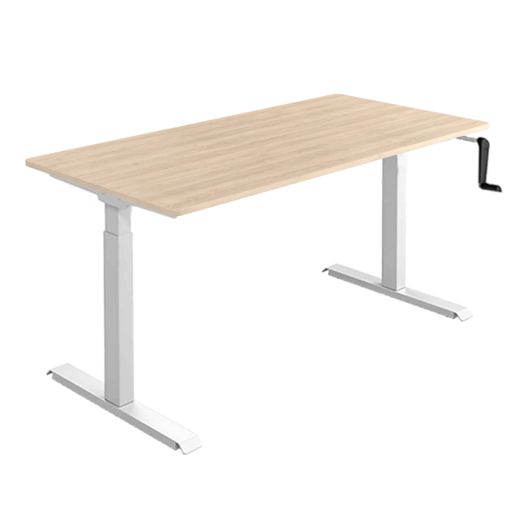 MO Casa Steh-Sitz-Schreibtisch Mo One Plus höhenverstellbar per Kurbel - 70 kg Maximalbelastung