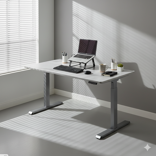 MO Casa Steh-Sitz-Schreibtisch Mo Three elektrisch höhenverstellbar - 100 kg Maximalbelastung