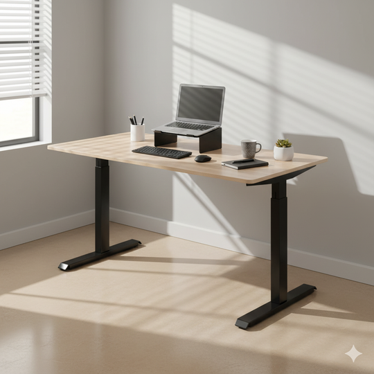 MO Casa Steh-Sitz-Schreibtisch Mo Three elektrisch höhenverstellbar - 100 kg Maximalbelastung