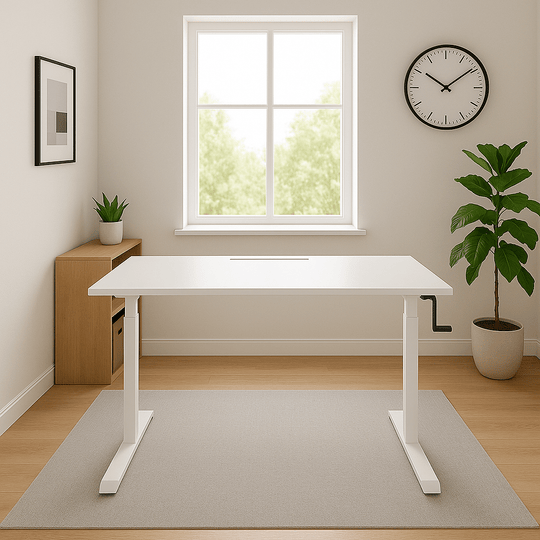 MO One Plus Schreibtisch von MOCASA (160x80cm, Weiß): Manuell höhenverstellbar, max. 70 kg, 5 Jahre Garantie.