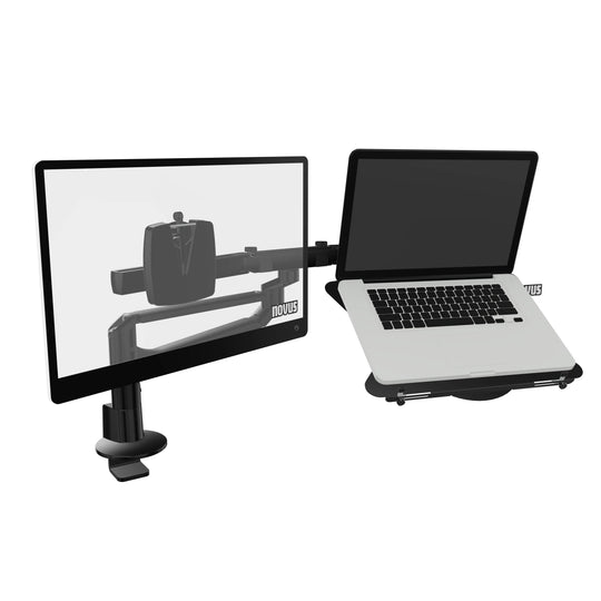 Novus Doppel-Monitortragarm Clu Plus X2 bis 27" optional mit Laptophalterung