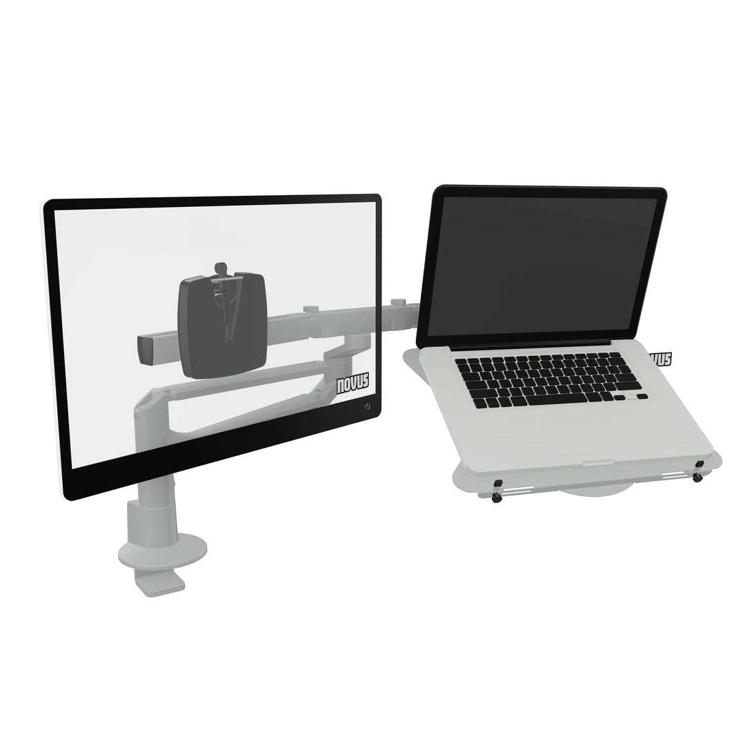 Novus Doppel-Monitortragarm Clu Plus X2 bis 27" optional mit Laptophalterung