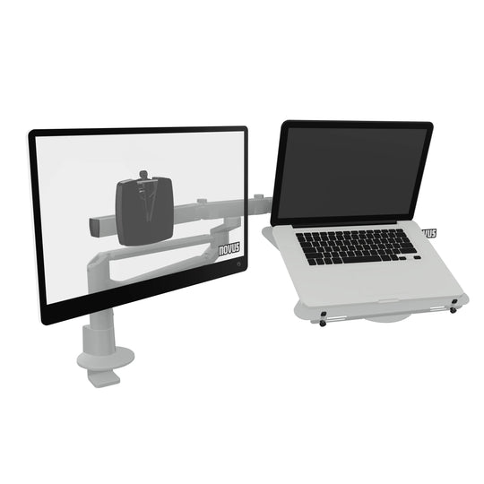 Novus Doppel-Monitortragarm Clu Plus X2 bis 27" optional mit Laptophalterung