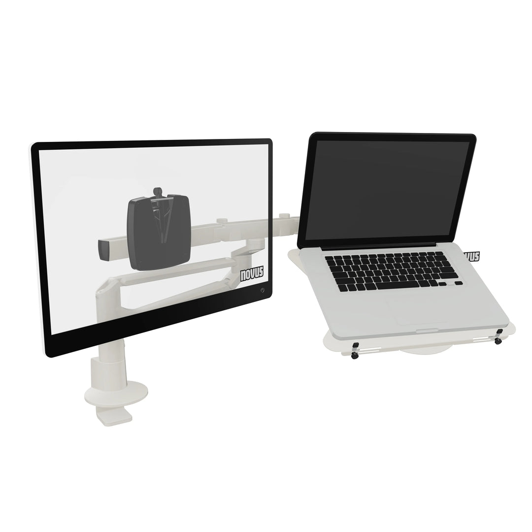 Novus Doppel-Monitortragarm Clu Plus X2 bis 27" optional mit Laptophalterung