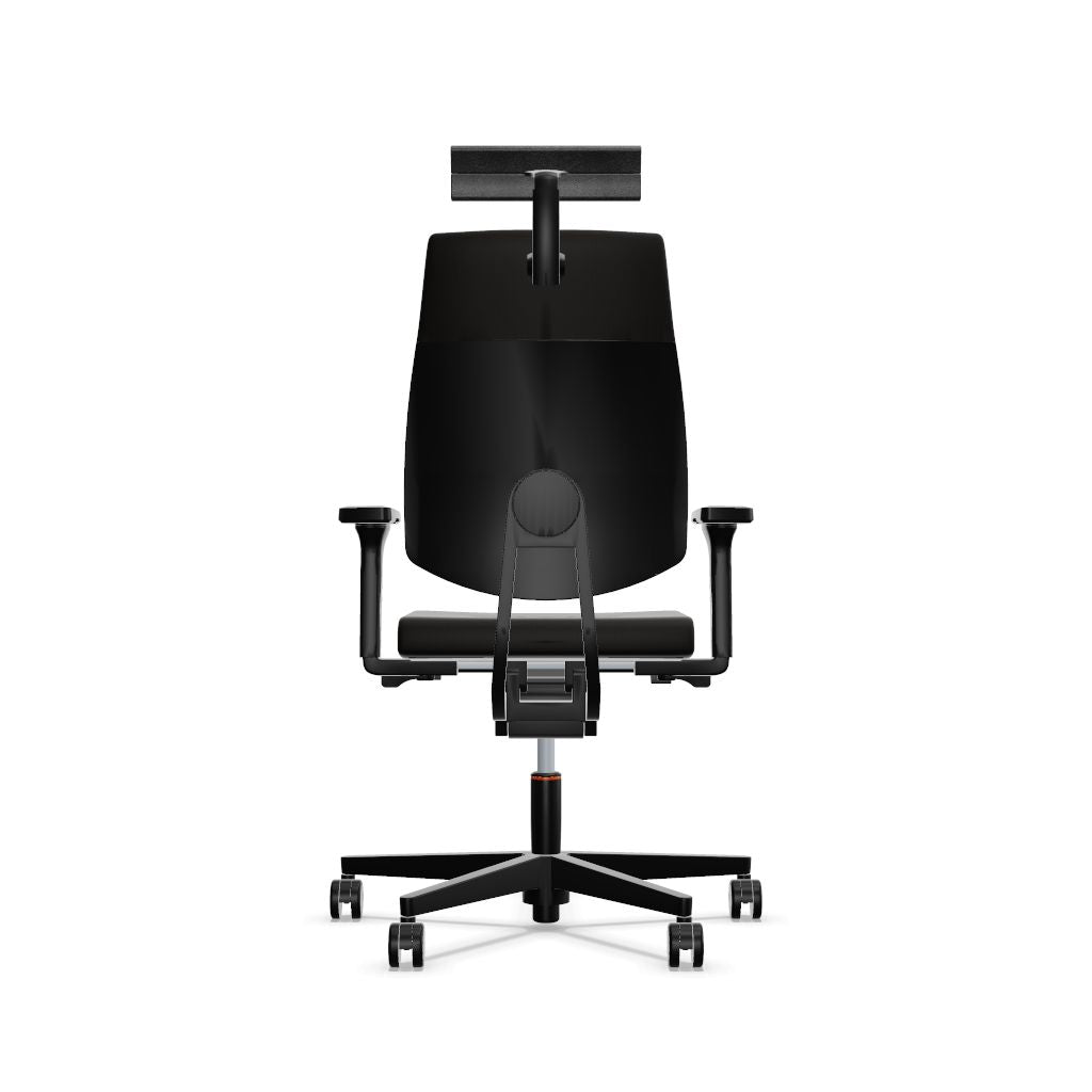 Workwell Sedus blackdot black dot Drehstuhl mit schwarzem Gestell und Bezug schwarz inklusive Nackenstütze und Armlehnen