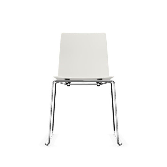 Workwell Sedus meetchair meet chair Kufenstuhl mit Kunststoff-Sitz weiss und Gestell poliert, stapelbar