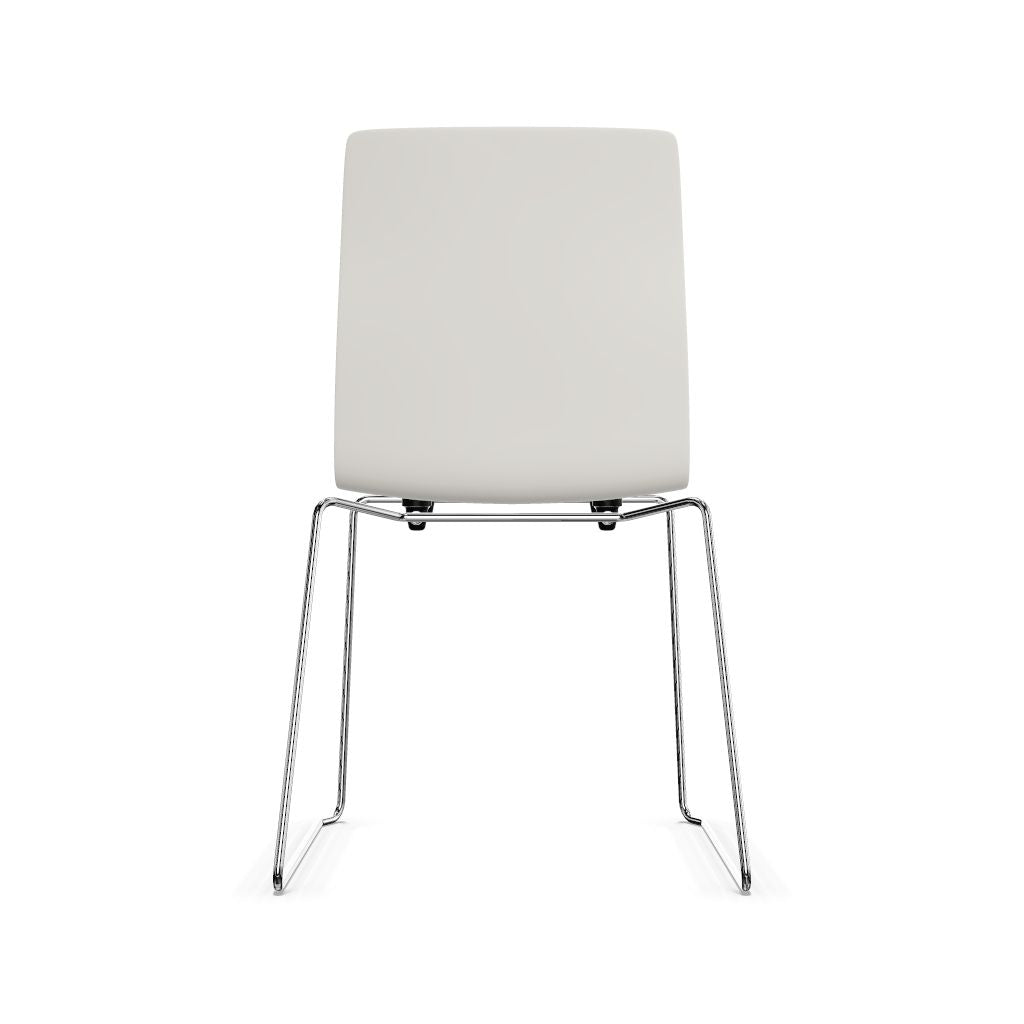 Workwell Sedus meetchair meet chair Kufenstuhl mit Kunststoff-Sitz weiss und Gestell poliert, stapelbar
