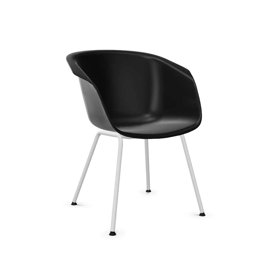 Workwell Sedus onspot on spot Vierfuss Stuhl, Kunststoff-Sitz schwarz und Gestell grau