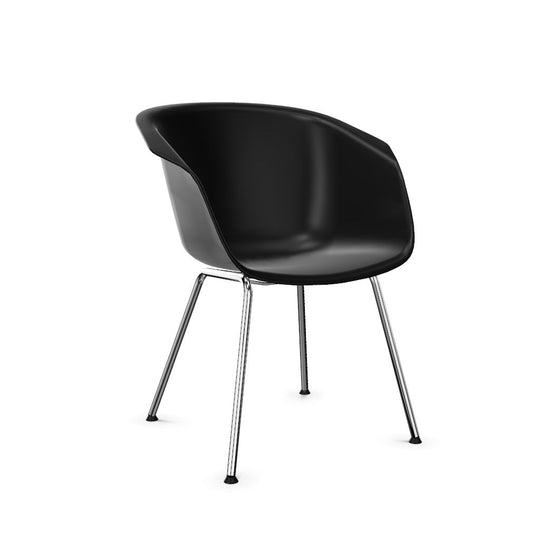 Workwell Sedus onspot on spot Vierfuss Stuhl, Kunststoff-Sitz schwarz und Gestell poliert