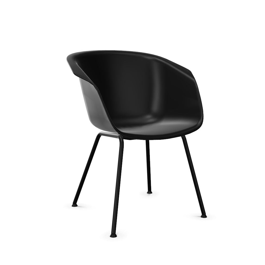 Workwell Sedus onspot on spot Vierfuss Stuhl, Kunststoff-Sitz schwarz und Gestell schwarz