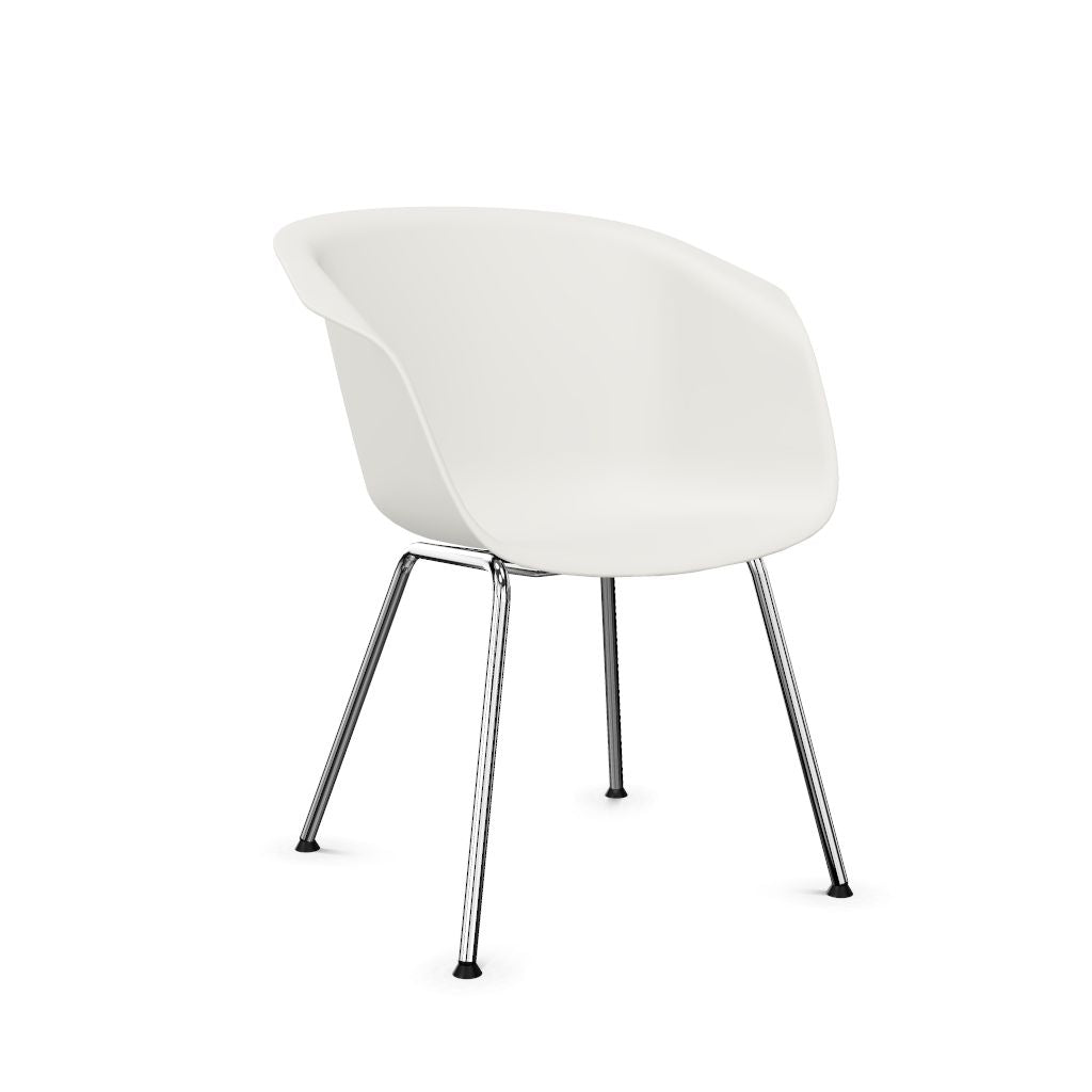Workwell Sedus onspot on spot Vierfuss Stuhl, Kunststoff-Sitz weiss und Gestell poliert