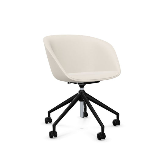 Workwell Sedus on spot cosy Drehstuhl mit Aussenbezug creme, Innenbezug creme und Fuss schwarz