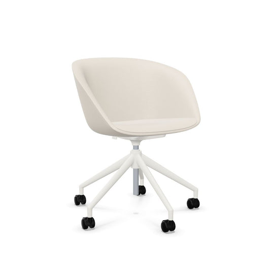 Workwell Sedus on spot cosy Drehstuhl mit Aussenbezug creme, Innenbezug creme und Fuss weiss
