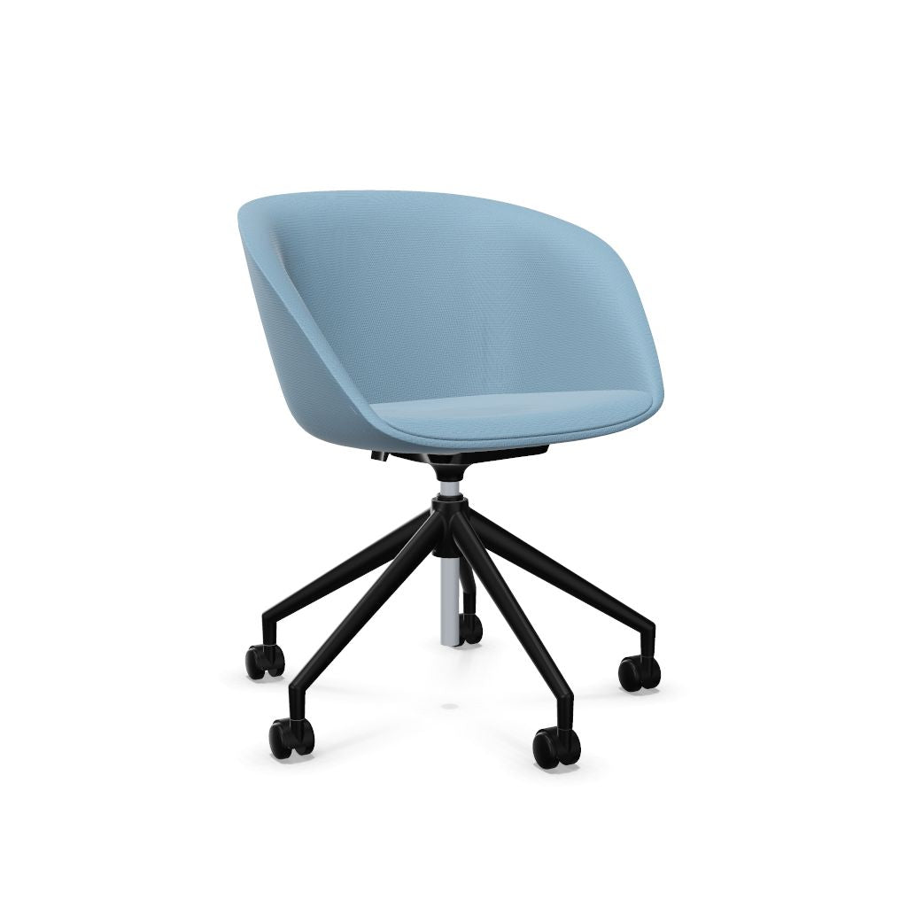 Workwell Sedus on spot cosy Drehstuhl mit Aussenbezug graublau, Innenbezug graublau und Fuss schwarz