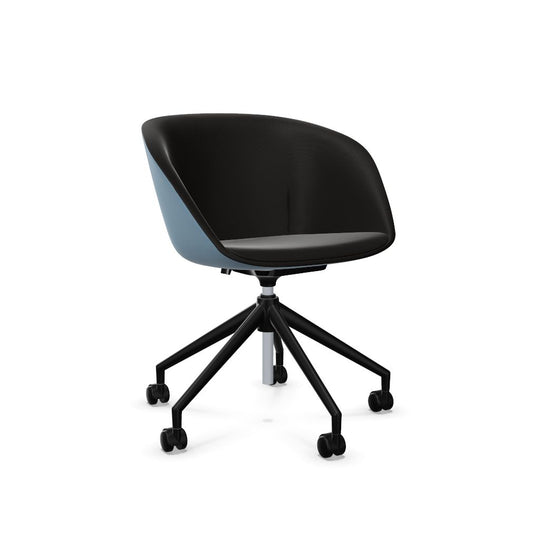 Workwell Sedus on spot cosy Drehstuhl mit Aussenbezug graublau, Innenbezug schwarz und Fuss schwarz