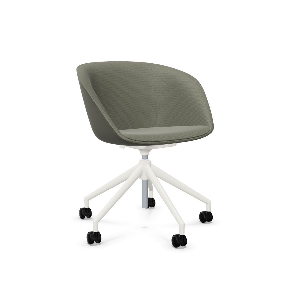 Workwell Sedus on spot cosy Drehstuhl mit Aussenbezug hellgrau, Innenbezug hellgrau und Fuss weiss