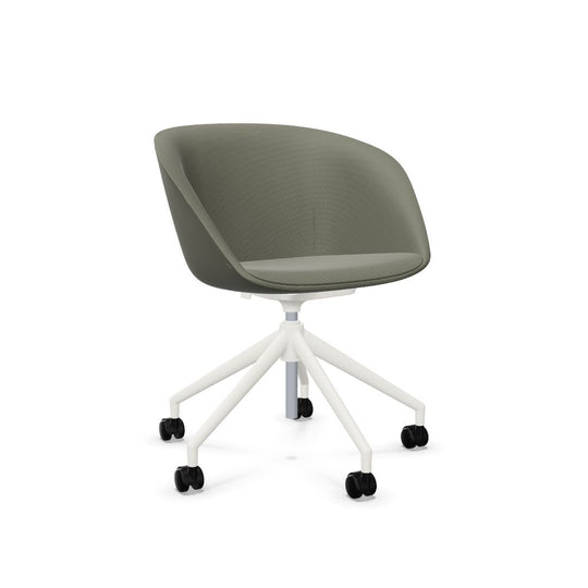 Workwell Sedus on spot cosy Drehstuhl mit Aussenbezug hellgrau, Innenbezug hellgrau und Fuss weiss