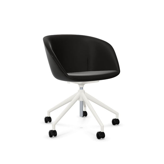 Workwell Sedus on spot cosy Drehstuhl mit Aussenbezug schwarz, Innenbezug schwarz und Fuss weiss