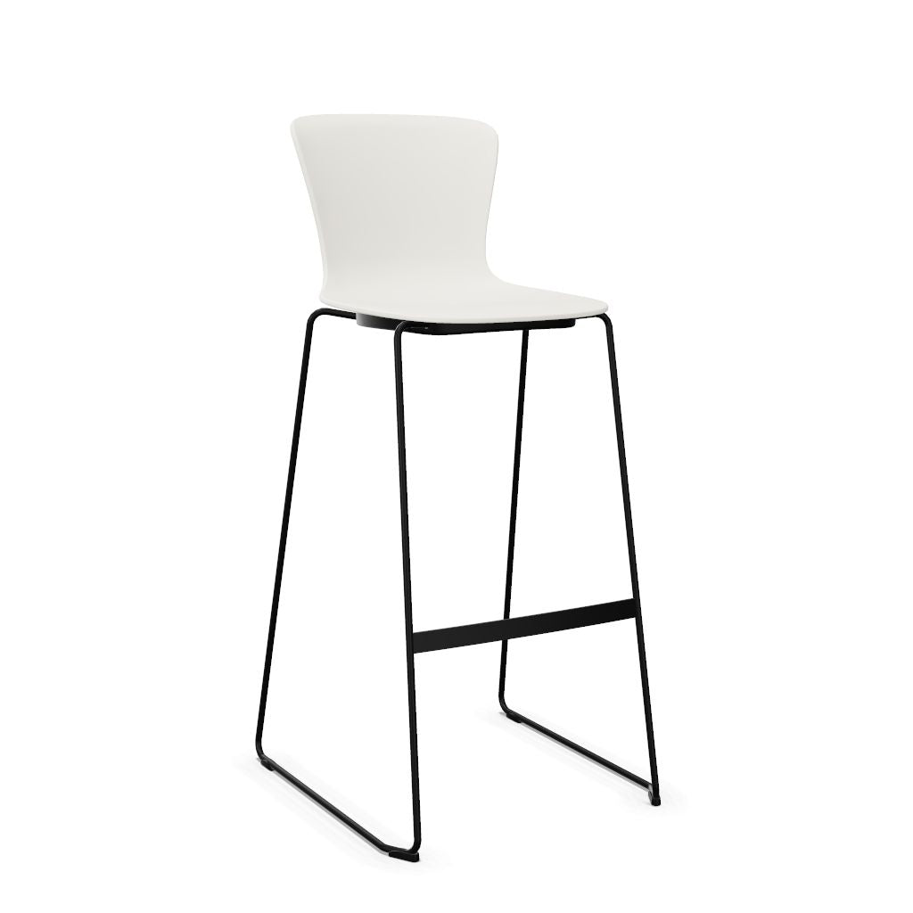 Workwell Sedus sespot se spot skid high Kufenstuhl Hocker Barstuhl mit Kunststoff-Sitz weiss und Gestell schwarz, stapelbar