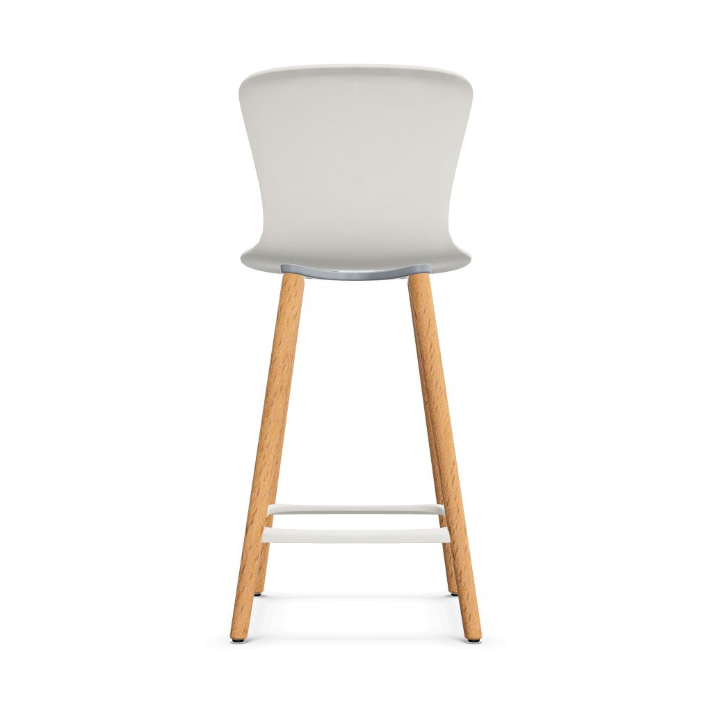 Workwell Sedus sespot se spot wood medium Barhocker Barstuhl mit Kunststoff-Sitz weiss und Fuss Holz buche natur