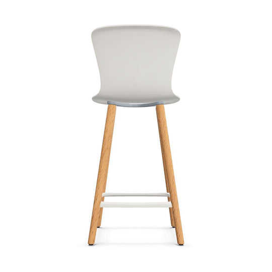 Workwell Sedus sespot se spot wood medium Barhocker Barstuhl mit Kunststoff-Sitz weiss und Fuss Holz buche natur