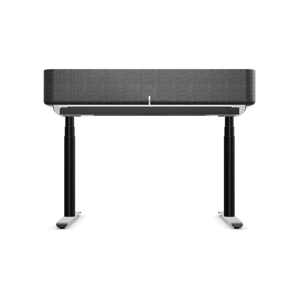 Workwell Sedus sedesk se desk home Schreibtisch mit Tischplatte eiche, Gestell schwarz und Filz Rueckwand, elektromotorisch hoehenverstellbar