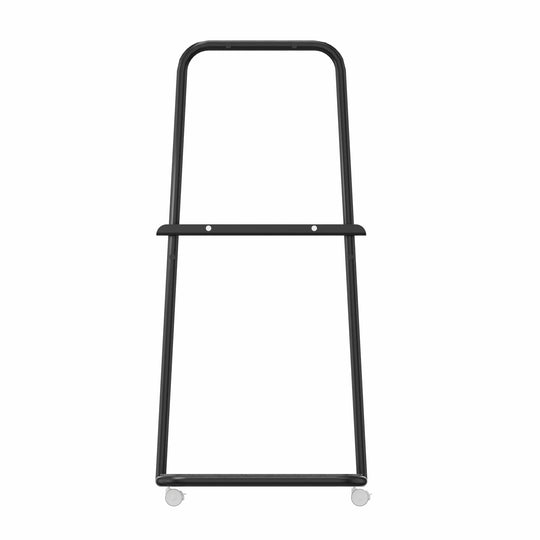 Workwell Sedus se lab rack mit der Gestellfarbe schwarz, Boden Filz anthrazit mit Rollen.