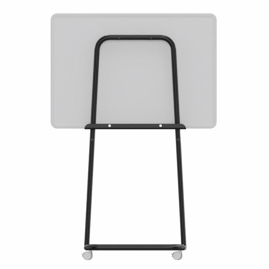 Workwell Sedus se lab rack mit der Gestellfarbe schwarz, Boden Filz anthrazit mit Rollen.
