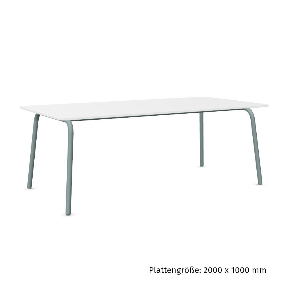 Workwell Sedus selab se lab work and meet Desk Schreibtisch mit Tischplatte reinweiss und Gestell fjordgruen