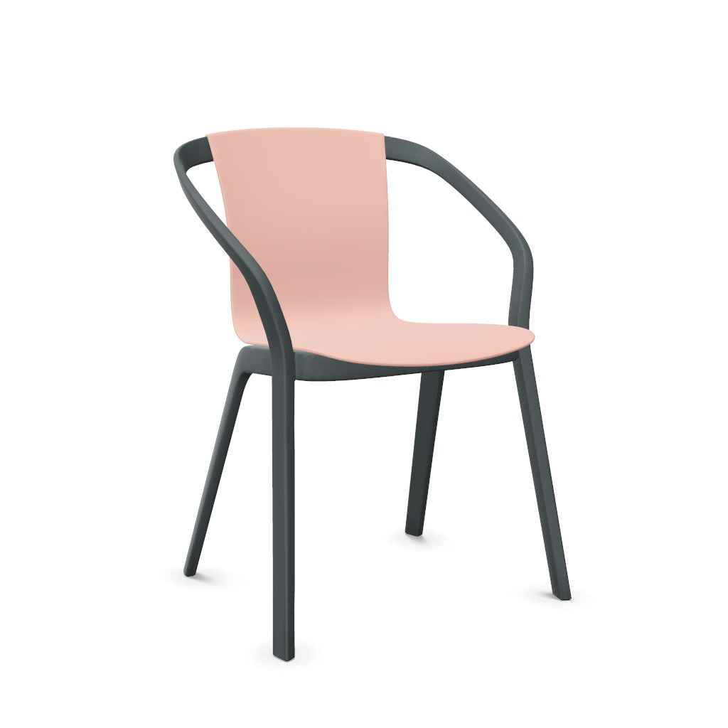 Workwell Sedus semood se mood Vierfuss Stuhl mit Kunststoff-Sitz antikrosa und Gestell basaltgrau, stapelbar