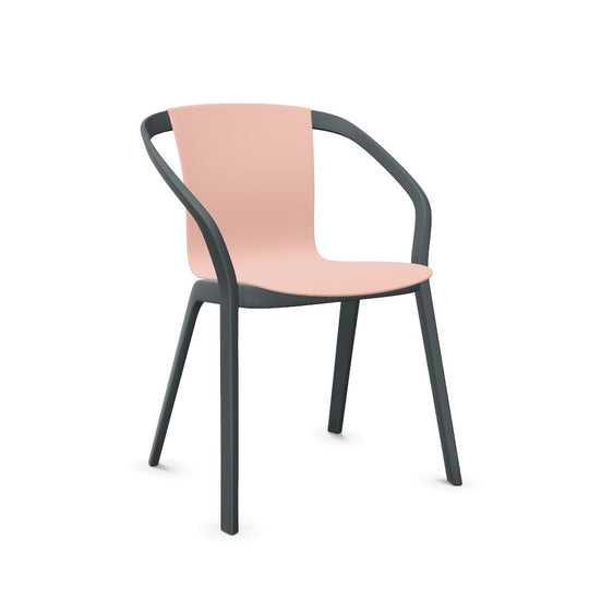 Workwell Sedus semood se mood Vierfuss Stuhl mit Kunststoff-Sitz antikrosa und Gestell basaltgrau, stapelbar