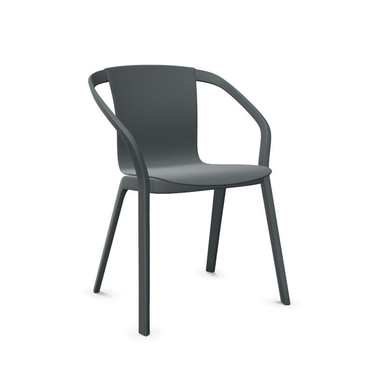 Workwell Sedus semood se mood Vierfuss Stuhl mit Kunststoff-Sitz basaltgrau und Gestell basaltgrau, stapelbar